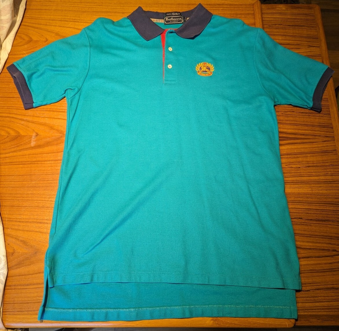 Vintage Burberrys of London Archive Logo Embroidered Green Blue