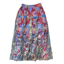 NWT Anthropologie Hemant & Nandita Louvre in Red Metallic A-line Maxi Skirt M