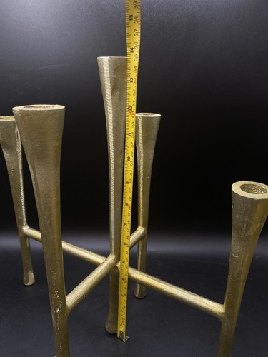 Danish Modern Style goldfarben geschweißter Metall Kandelaber 5 Kerzenhalter - Bild 4 von 11