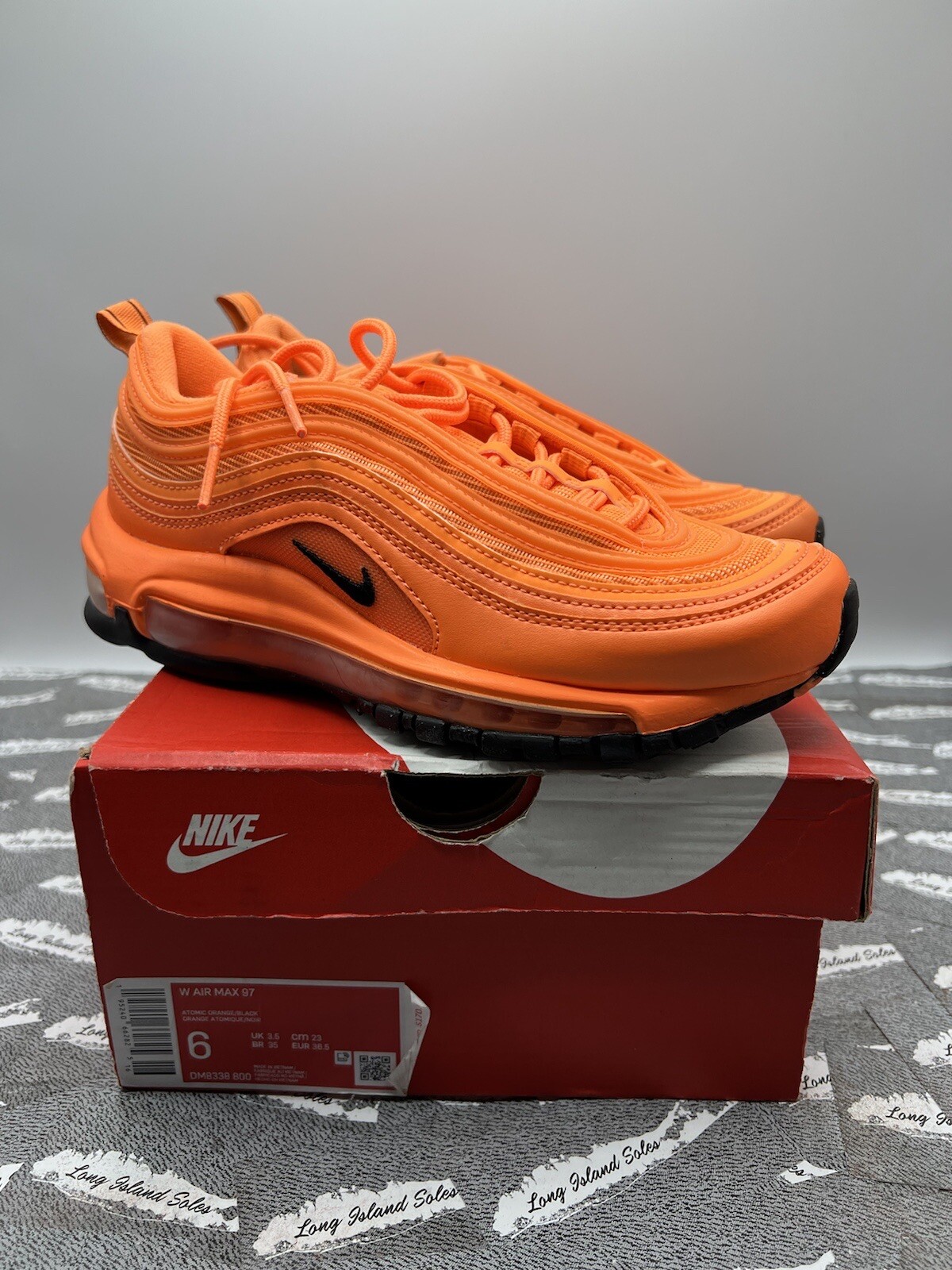 Nike Air Max 97 Sneaker \u0026#039;Atomic Orange\u0026#039; Black _ Women's Size 6  (DM8338-800) | eBay