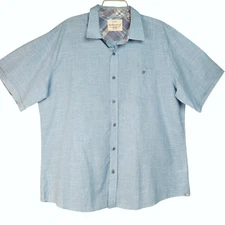 Weatherproof Vintage Shirt Men's XXL Blue Short Sleeve Cotton Summer Casual