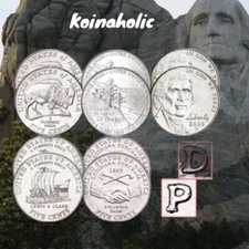 2004-2006 P D Westward Journey Jefferson Nickels, Ten Nickels, from MINT ROLLS 