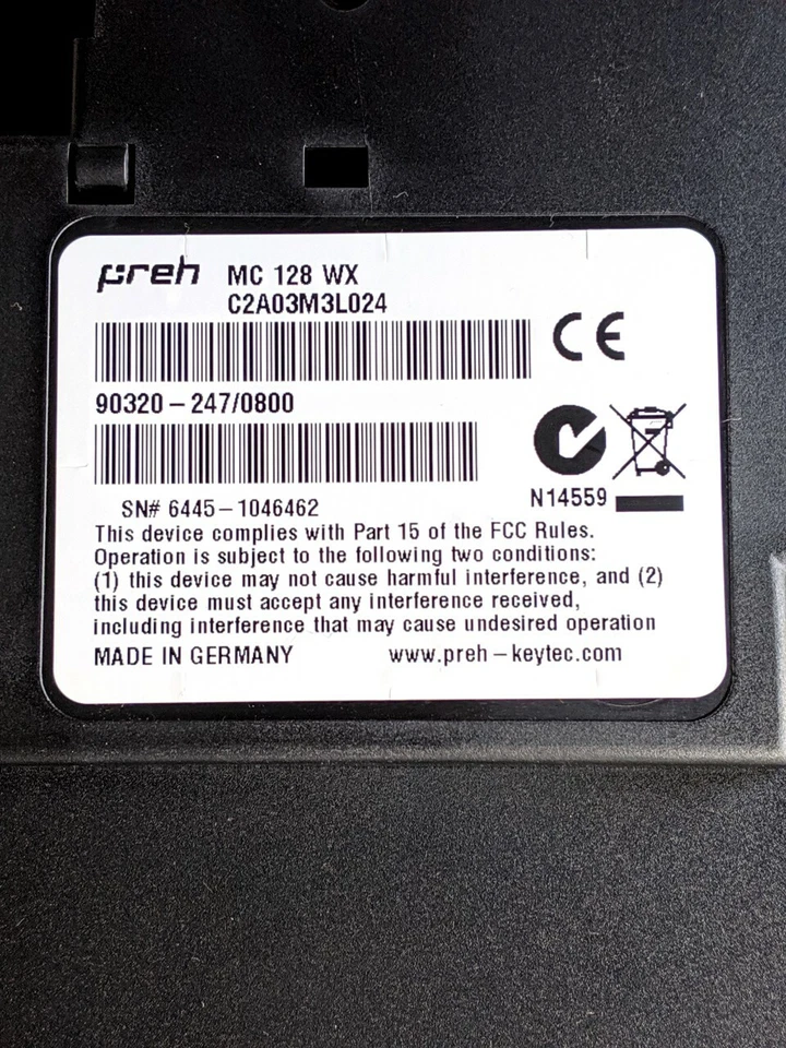 PREHKEYTEC-MC128WX Preh Commander POS Keyboard - Image 3 of 4