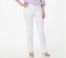 NYDJ Marilyn Straight Uplift Jeans Cool Embrace Optic White 24 WP Plus PetiteNEW