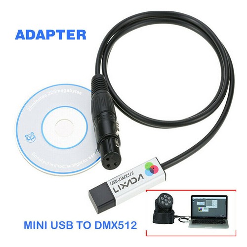 Lixada USB Interface Adapter DMX512 Computer PC Stage Lighting Controller X9W9 - Picture 2 of 12