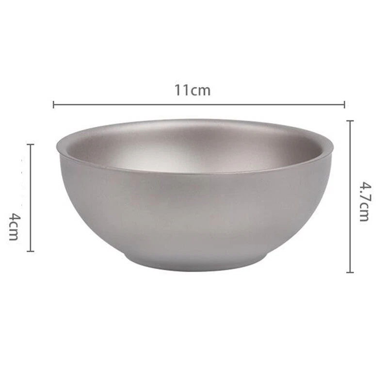 Pure Titanium Bowl Set Outdoor Camping Picnic Portable Tableware Spoon Chopstick - Image 4 of 4
