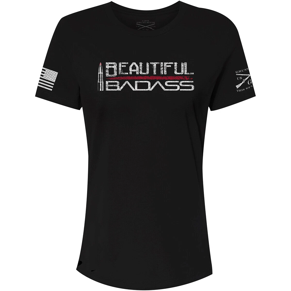 Grunt Style Women's Relaxed Fit Beautiful Badass T-Shirt - Black