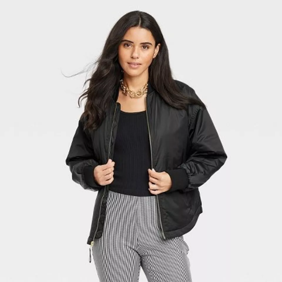 NEW Size 2XL Women s Bomber Jacket A New Day Black L14