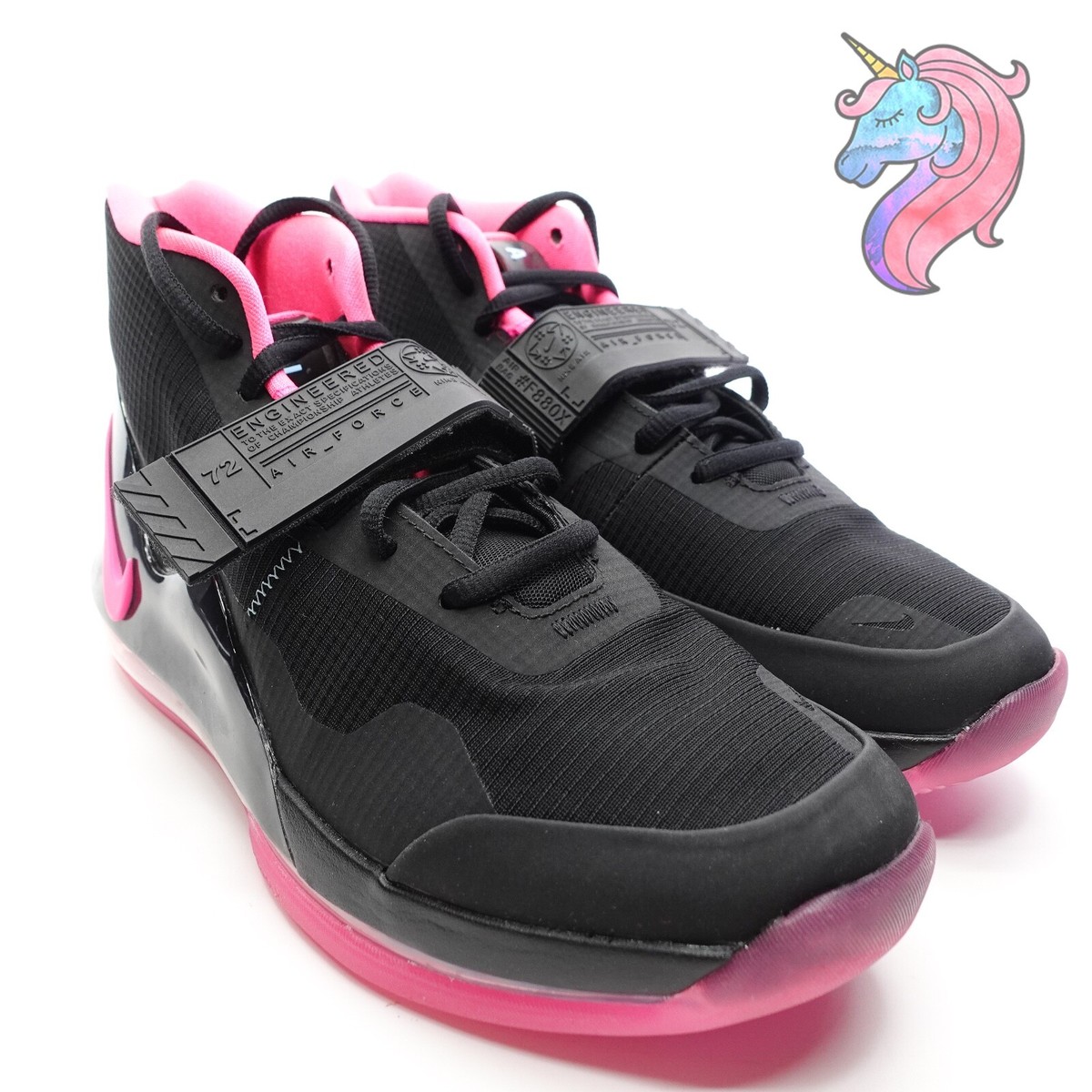 Nike Air Force Max Black Pink Basketball Shoes Mens Size 8 