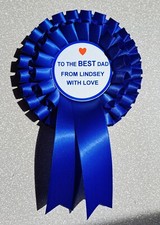 Beautiful Fully Personalised 2 tier rosette, bespoke at a great price.