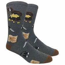 Novelty Fun Crew Print Socks for Dress or Casual Treasure Box 60 