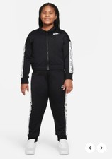 Image of Nike SportswearBig Kids' Tracksuit (Extended Size) BLACK DM8513-010  M