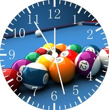   Billards Cue Pool Frameless Borderless Wall Clock Nice For Gifts or Decor E308