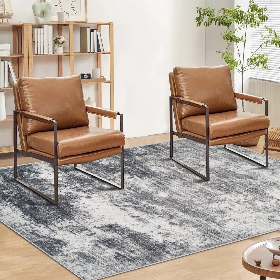 Area Rug Washable Rug 4x6 Modern Abstract Rug AntiSlip Backing Stain