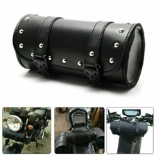 Motorcycle Front Fork Tool Bag Pouch Storage Luggage SaddleBag Leather Handlebar