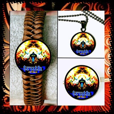 JEFF BECK TRUTH SET OF 3 ( BRACELET NECKLACE PIN)  ALBUM  COVER ARTS