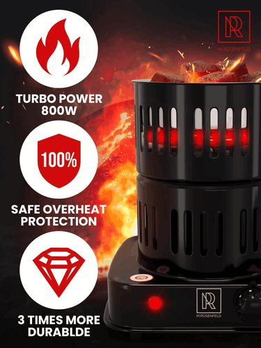 Premium Hookah Coal Burner Black Burner for Hookah 800W FIRE Tower - Picture 3 of 8