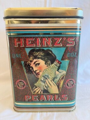 Vintage Victorian Style Tin Box Collectible Memorabilia Heinz Large Storage