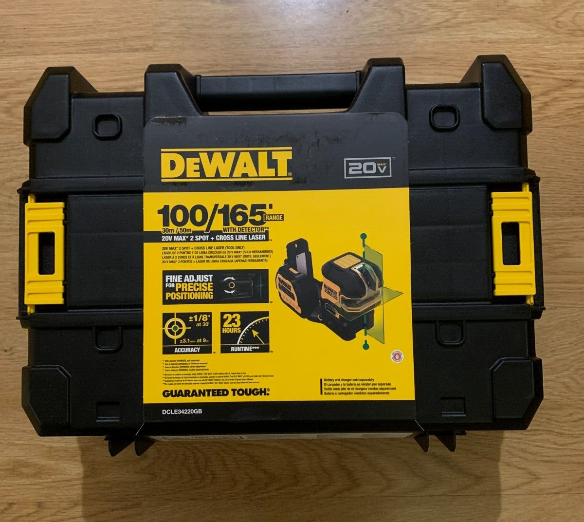 DEWALT DCLE34220GB Green Cross Line Laser Level Kit 20V Max DEWALT DCLE34220GB Green Cross Line Laser Level Kit 20V Max