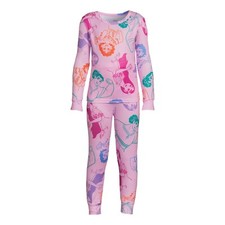 Disney Encanto Girls Print Long Sleeve Top and Pants Pajama Set-Pink-Size 10-NWT
