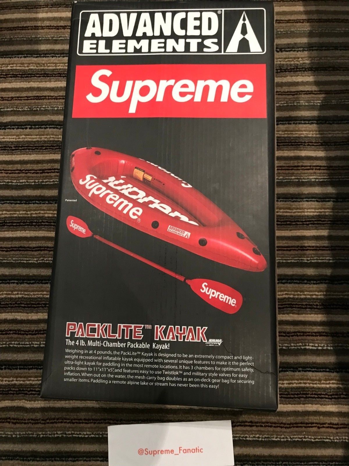 Brand New Supreme&nbsp;Packlite kayak In Hand 100% Guaranteed Authentic NEVER OPENED!