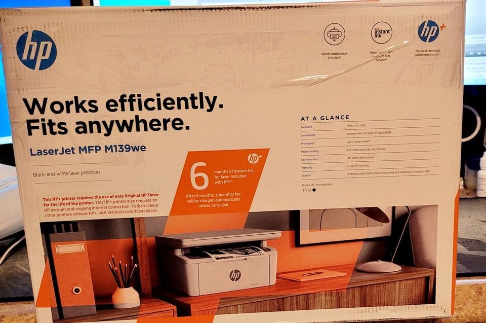 HP LaserJet MFP M139we AllinOne Wireless Black & White Printer eBay
