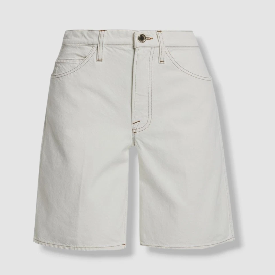 $289 Frame Women White Le Italien Denim Bermuda Shorts Size 26
