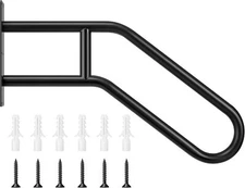 VIVOSUN U-Shaped 3 Step 60° Wall-Mounted Safety Handrail Wrought Iron Rail