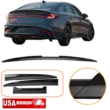 For Hyundai Sonata Sedan Carbon Fiber Style Car Rear Tail Wing Trunk Spoiler Lip
