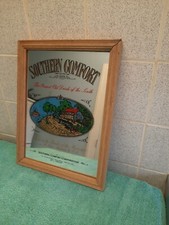 Vintage gerahmter Southern Comfort Werbespiegel 34 x 26 cm - M&auml;nnerh&ouml;hle, Bar