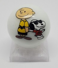 Charlie Browm  Snoopy "Joe Cool" 1" Glass Logo Marble w/ Stand