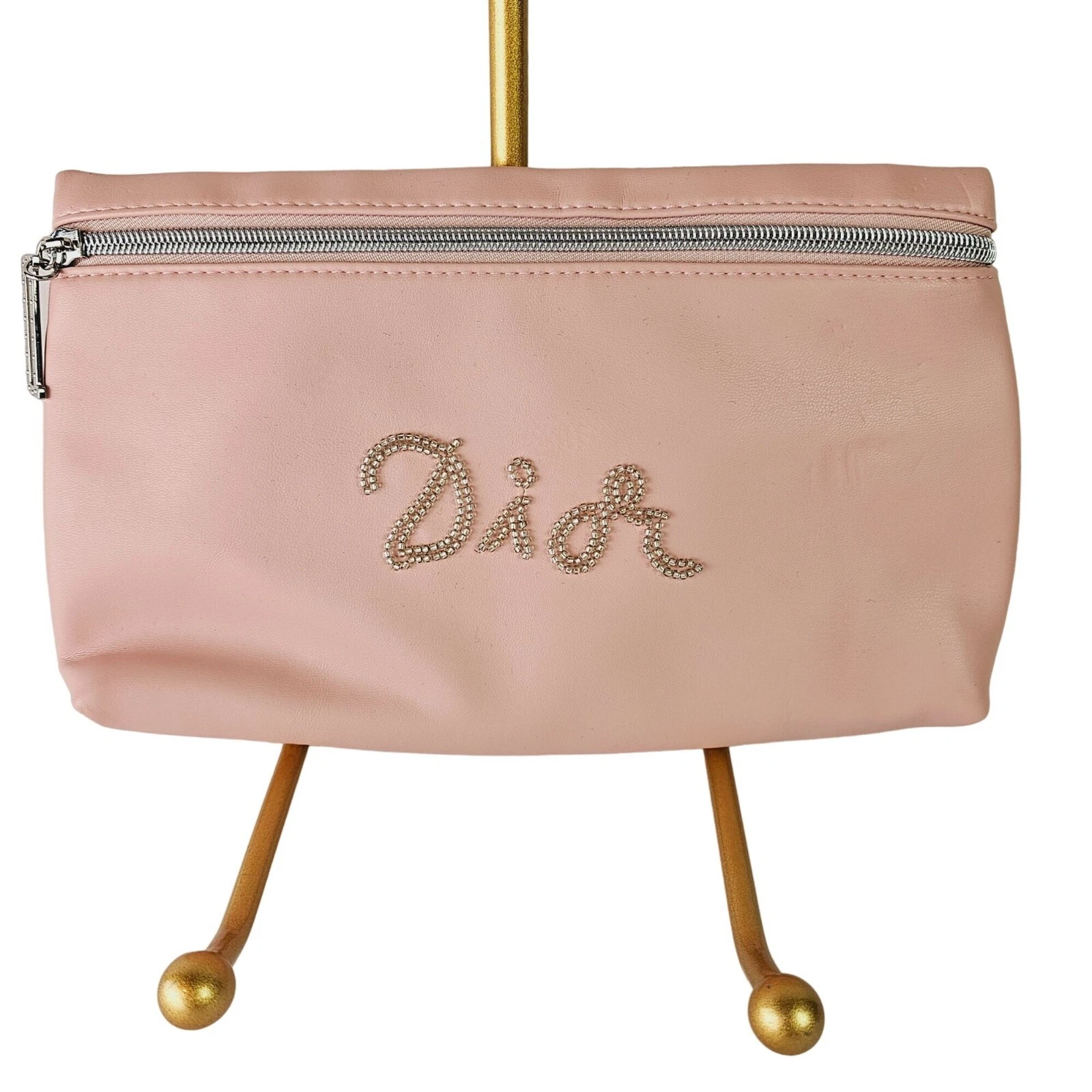 Sac de maquillage pochette perles rose Dior Beaute, Christian Dior sac à main, neuf avec étiquette