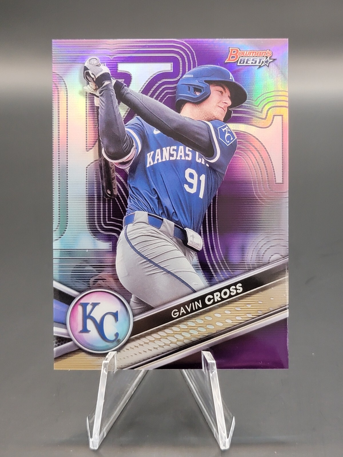 2022 Bowmans Best Gavin Cross Prospect Purple Refractor /250 Royals