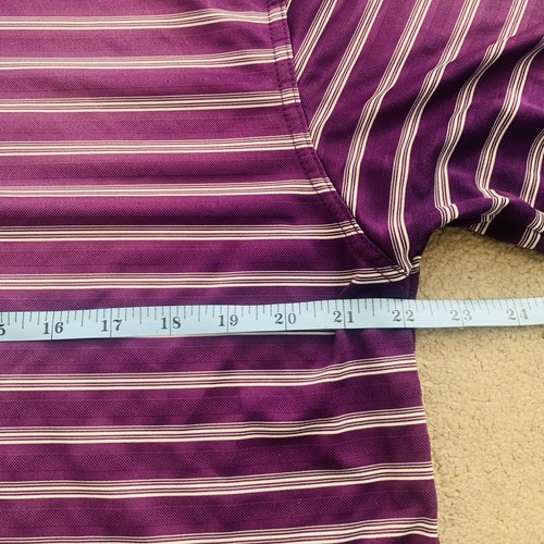 Polo homme col violet rayé PGA Tour Golf taille L manches courtes - Photo 4/4