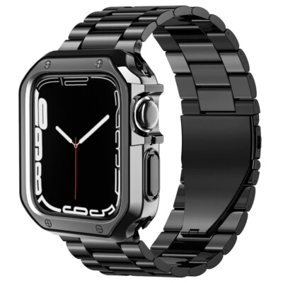 Stainless Steel iWatch Band Strap with Case For Apple Watch Series 8 7 6 5 4 SE