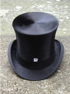 12 - Antique Stollhof Frankfurt London Black Silk Top Hat Sz 6¾ . - Image 1 of 4
