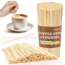 1000pcs 5.5" Bamboo Coffee Stirrers Disposable Drink Stir Sticks for Bar Party