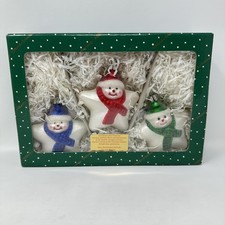 Dillards Trimmings Handblown Glass Snowman Ornaments Set Of 3 Christmas Tree