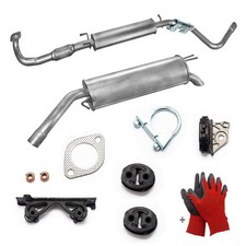 Auspuff ab KAT + Anbaustaz für Fliessheck Fiat Stilo 1.6-16V bis -2005