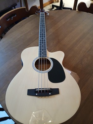 Bright Tone acoustic Bass Guitar-active electronics-solid construction w/ extras