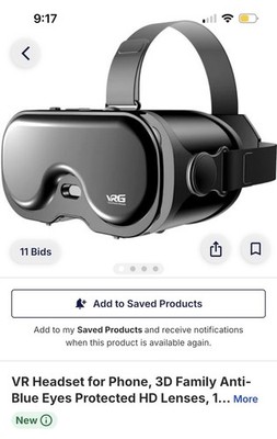 VRG VRG 04 Smartphone VR Headset for Phone, Black, Fits Up to 7in Screen