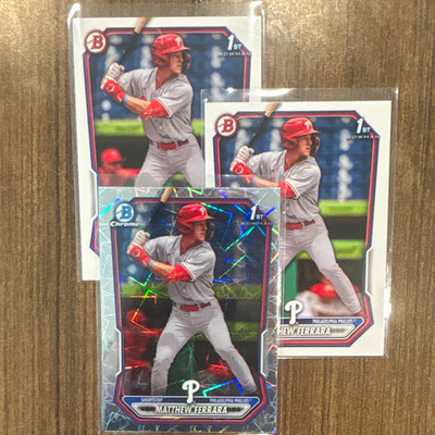   2026 Topps Bowman Chrome 1st Matthew Ferrara 3-Card Lot LASER & 2 BP