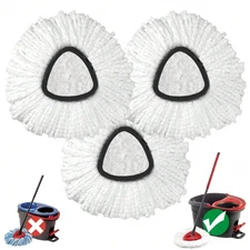 3 Pack Spin Mop Refill Heads Compatible with O-Cedar EasyWring Microfiber