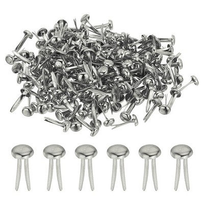 Brads for Paper Crafts, 150 Pcs Silver Metal Round Paper Fasteners, 13 mm