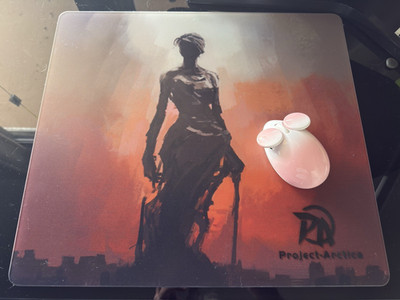 Project-Arctica 17x15''Glass Mouse Pad Gaming Speed Precision with Anti-Slip Back