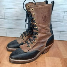 Chippewa Boots Womens 6M Packer Logger Golden Crazy Horse Kiltie Vibram High Top