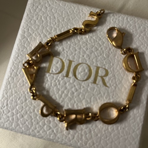 Authentic Christian Dior Paris Logo Bracelet Gold Vintage CHIC 💗 - 第 3/3 張圖片
