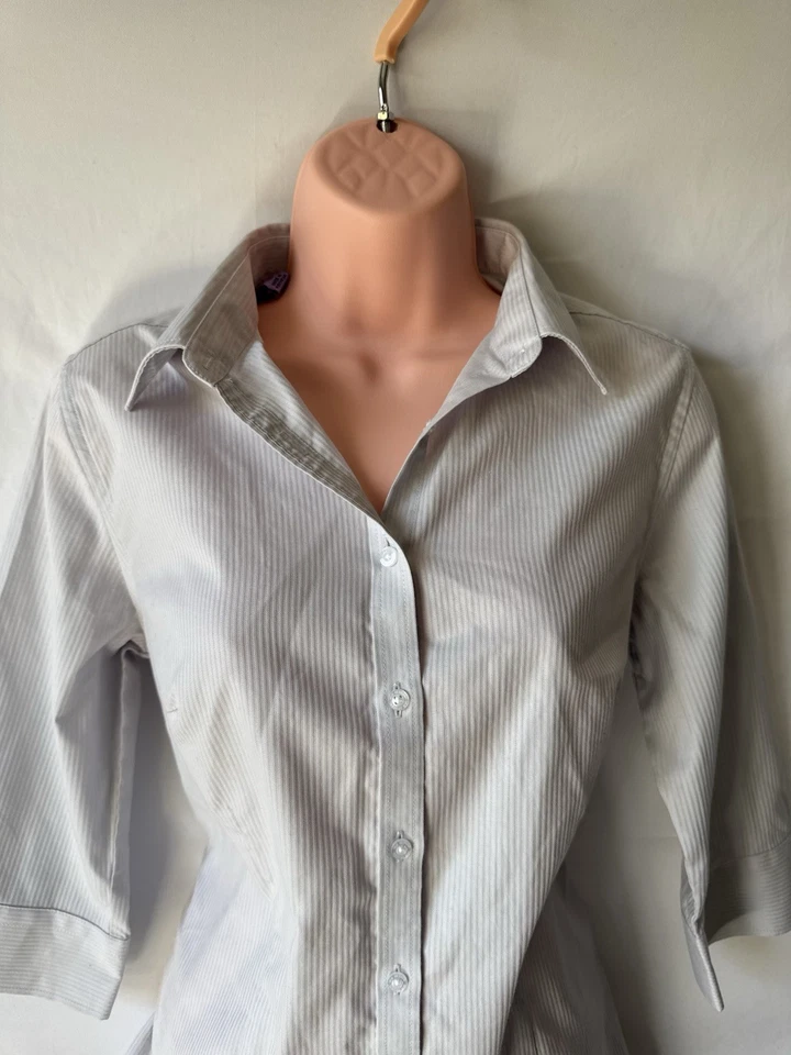 Blusa Van Heusen Talla 10 Camisa Cuello Beige Foto 2 de 4