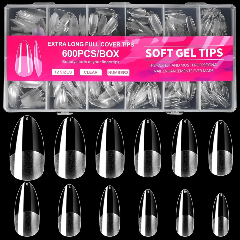 Nageltips Soft Gel Full Cover Medium 600 Stück für natürliches Nageldesign - Bild 1 von 4