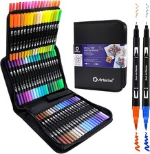 Artecho 72 Colors Markers for Adult Coloring Books, Dual Tip Markers for School,